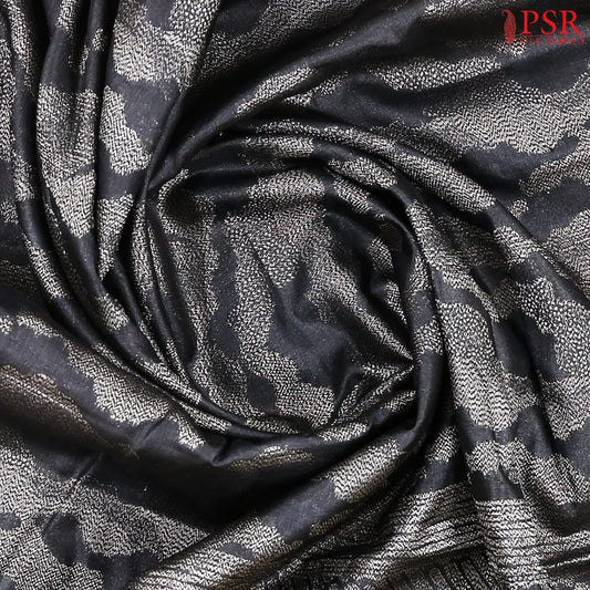 Black Banaras Tussar Silk Saree