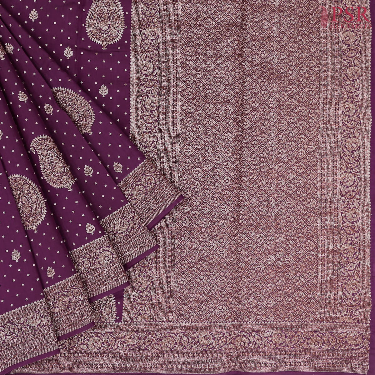 Dark Purple Georgette Silk Saree