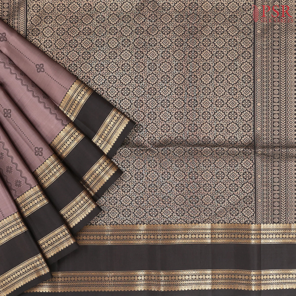 Mauve Brown Soft Silk Saree
