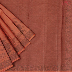 Dark Orange Banaras Tussar Silk Saree