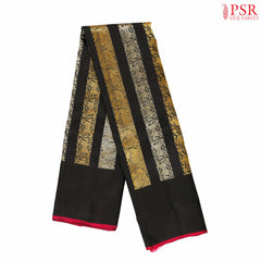 Black Kanchipuram Jacquard Silk Saree