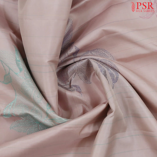 Pastel Heather Peach Kanchipuram Silk Saree