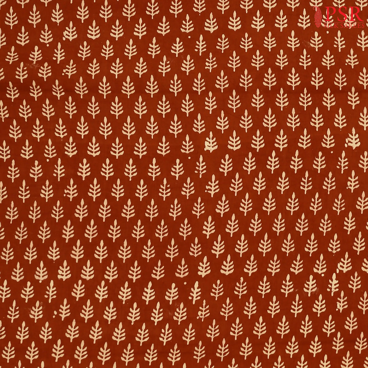 Brown Cotton Print Running Material