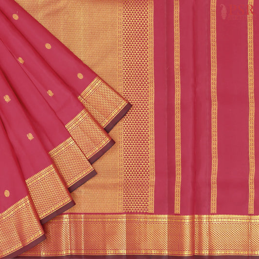 Ruby Red Nine Yards Half Fine Silk Saree