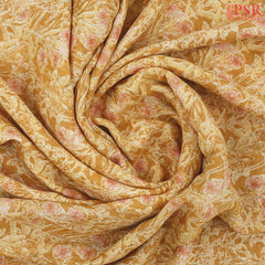 Goldenrod Linen Saree