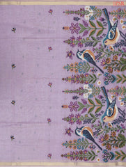 Lavender Ghicha Cotton Saree