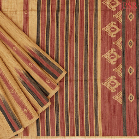 Cider Orange Ghicha Cotton Saree