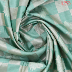 Mint Blue Chiniya Silk Saree