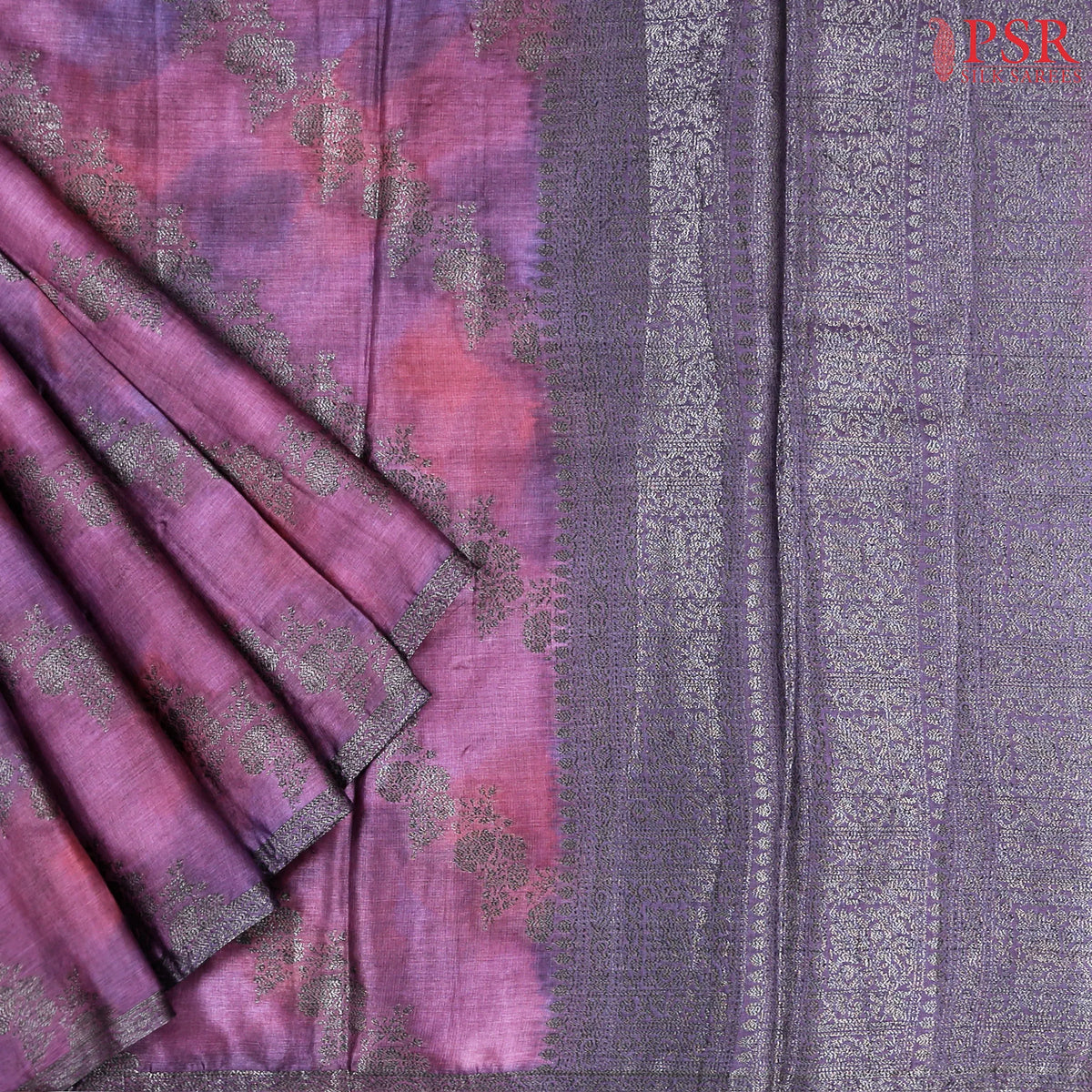Rustic Purple Banaras Tussar Silk Saree