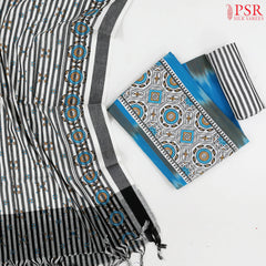 Blue & Grey Chirala Cotton Dress Material
