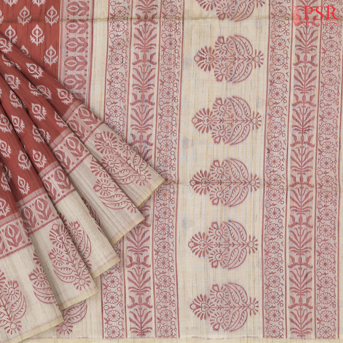 Brick Red Ghicha Tassar Saree