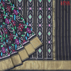 Black Pochampally Silk Ikat Saree