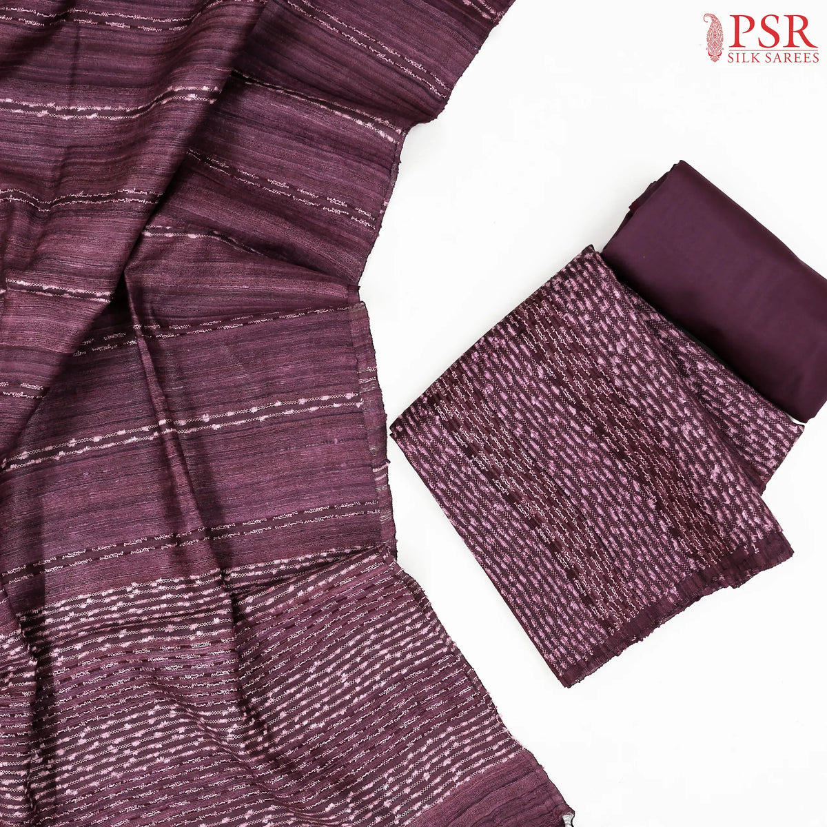 Sangria Purple Tussar Silk Dress Material