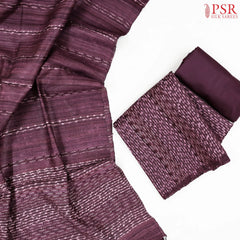 Sangria Purple Tussar Silk Dress Material