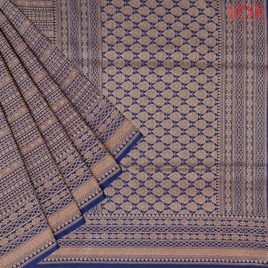 Dark Blue Semi Summer Silk Saree