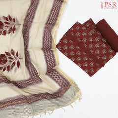 Antique Red Cotton Dress Material