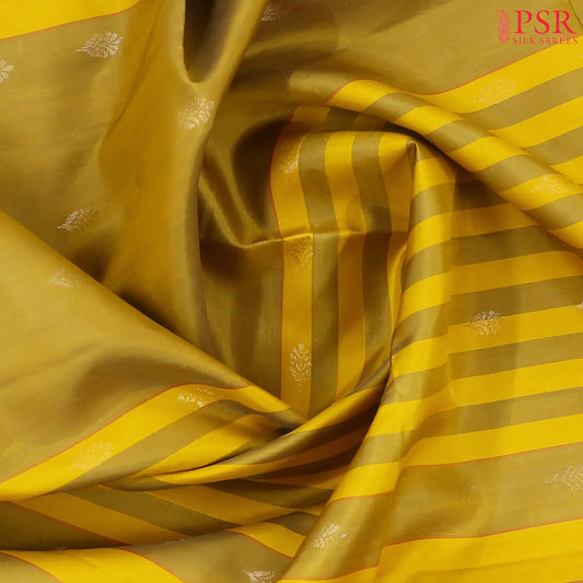 Mustard Yellow & Olive Soft Silk Saree