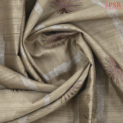 Tussar Beige Kosa Embroidery Saree