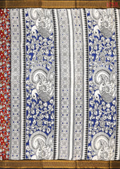 Antique Red Kalamkari Silk Saree