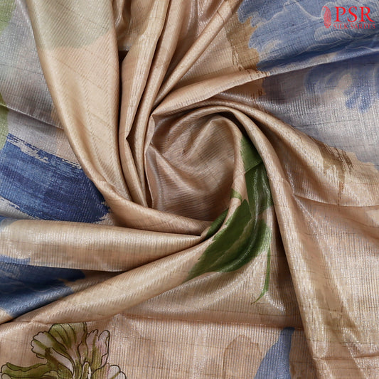 Sand Beige Semi Tussar Saree