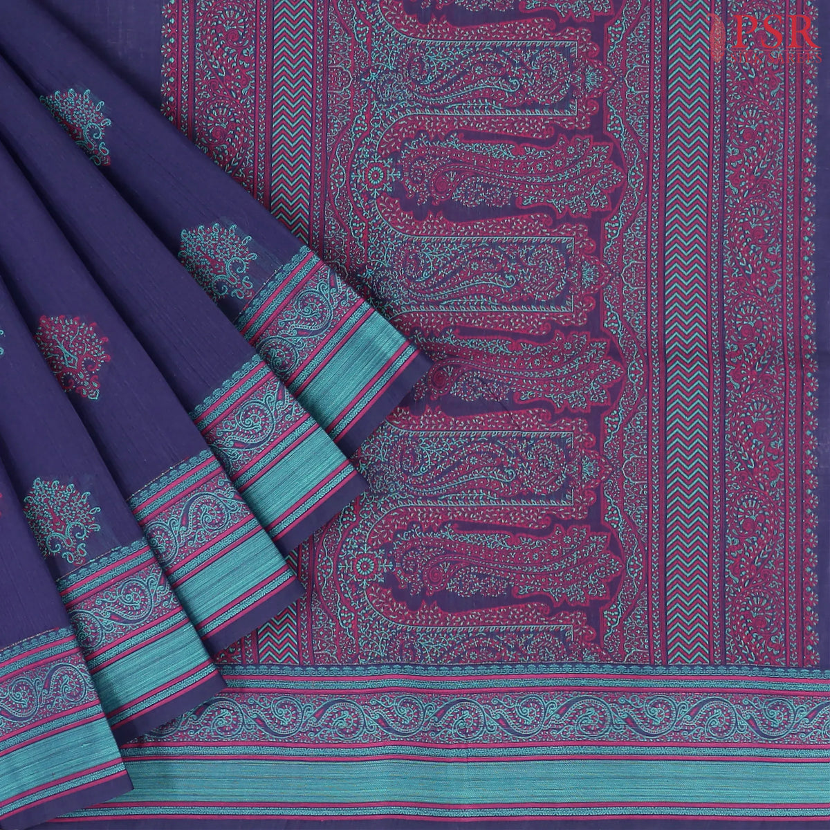 Indigo Kovai Cotton Saree
