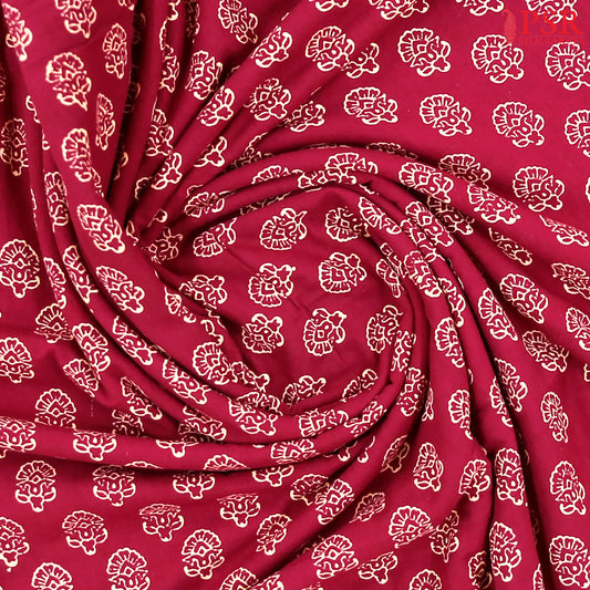 Wine Purple Cotton Print Running Material