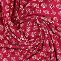 Wine Purple Cotton Print Running Material