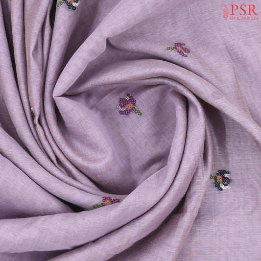 Lavender Ghicha Cotton Saree