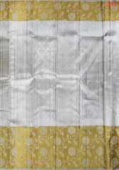 Silver Pearl Kanchipuram Jacquard Tissue Silk Saree