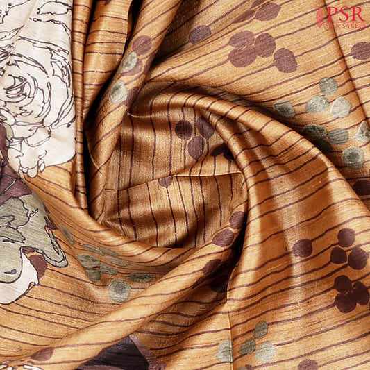 Bronze Kadhi Tussar Silk Saree