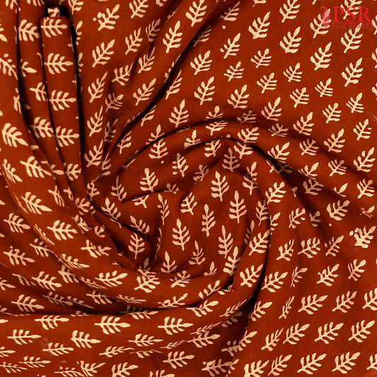 Brown Cotton Print Running Material