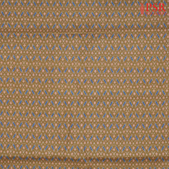 Mustard Brown Semi Tassar Ikkat Print Running Material