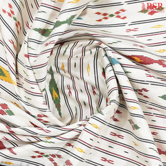 Daisy White Pochampally Silk Saree