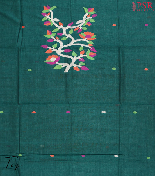 Dark Green Byloom Cotton Dress Material