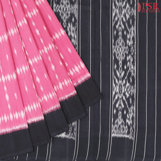 Pink Ikkat Cotton Saree