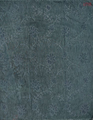 Dark Peacock Teal Linen Saree
