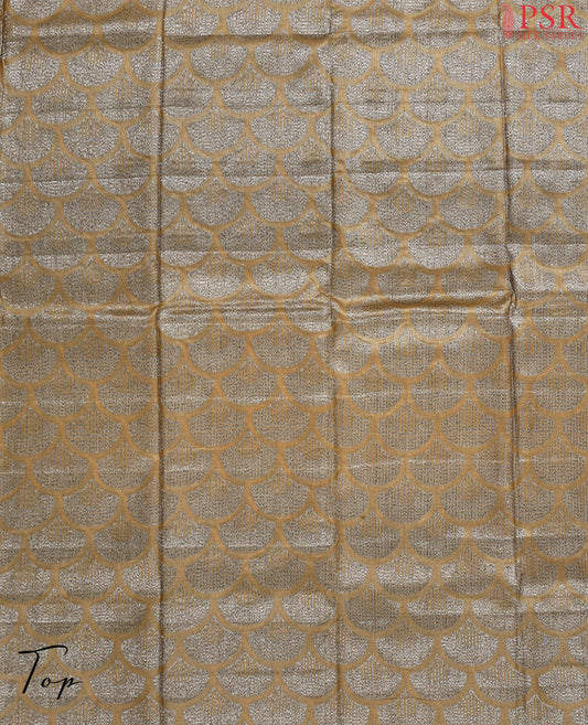 Mustard Brown Tassar Dress Material