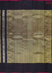 Black Kanchipuram Jacquard Silk Saree