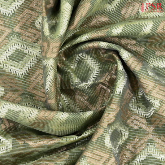Olive Green Manipuri Silk Cotton Saree
