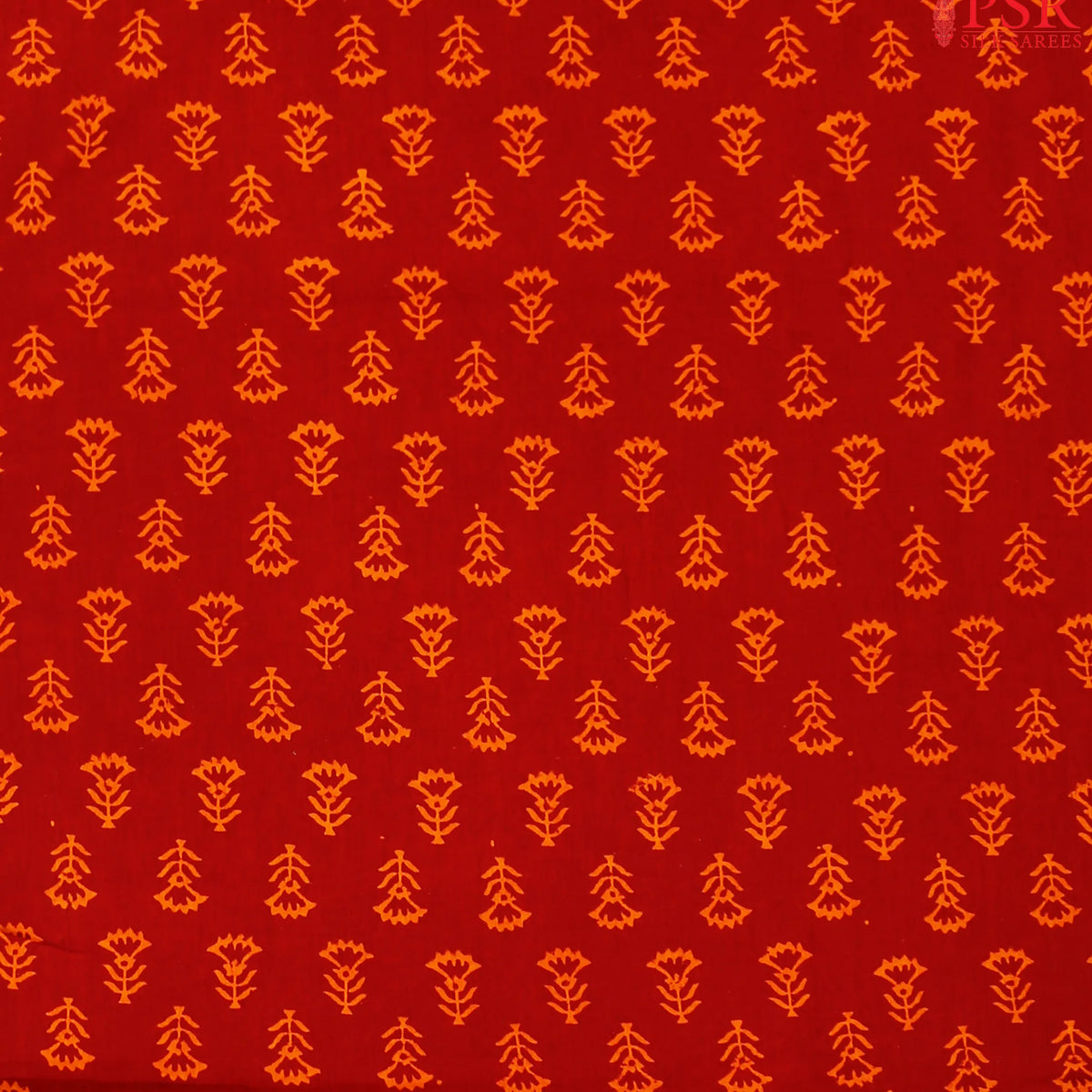 Crimson red Cotton Print Running Material