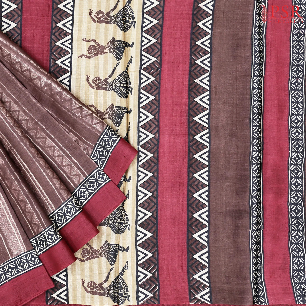 Chestnut Brown Kadhi Tussar Silk Saree