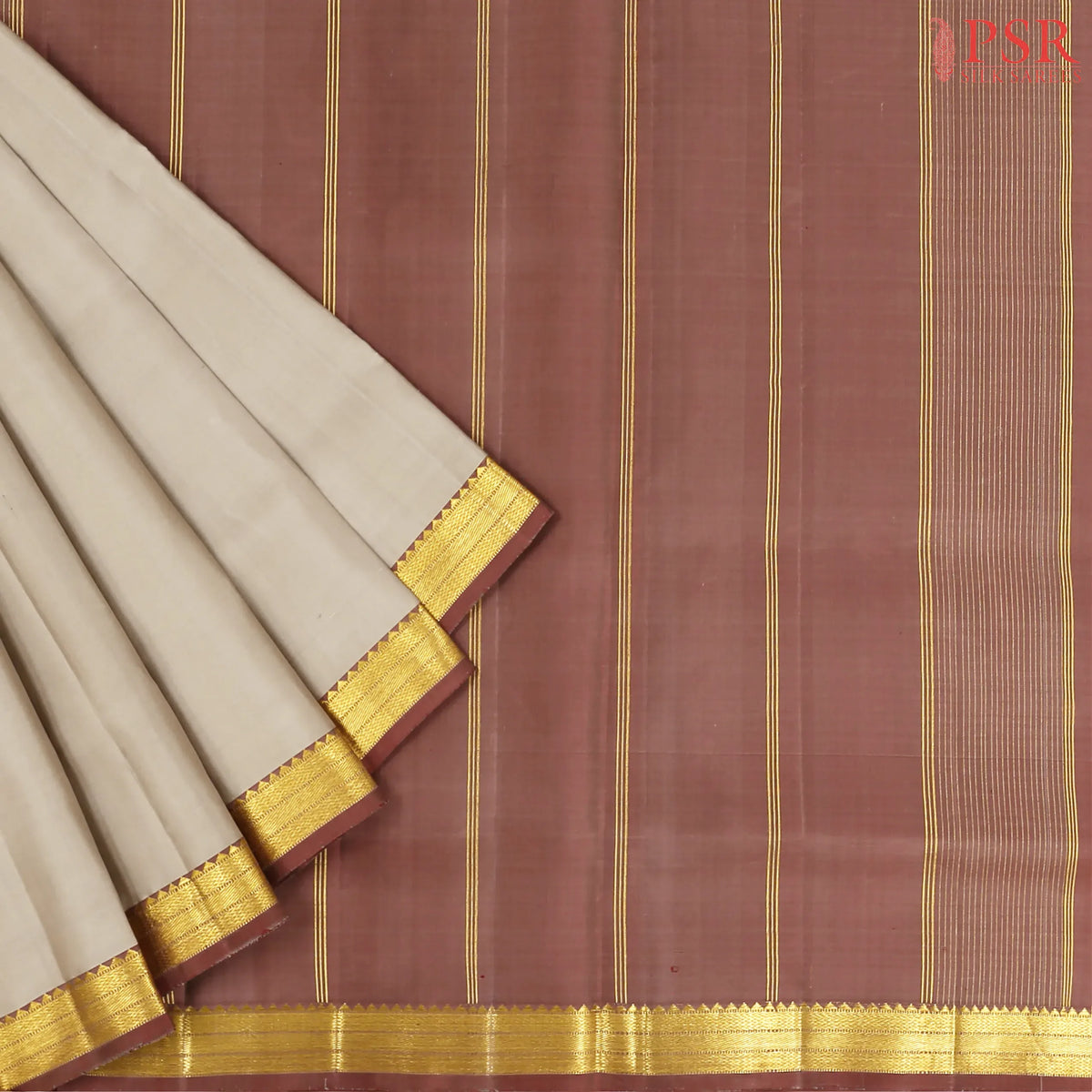 Edgecomb Grey Arani Silk Saree