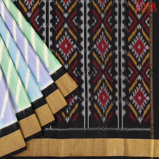 Pastel Tricolor Pochampally Soft Silk Saree