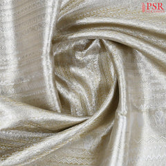 Silver Pearl Kanchipuram Jacquard Tissue Silk Saree