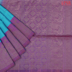 Peacock Blue Soft Silk Mix Saree