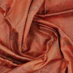 Dark Orange Banaras Tussar Silk Saree