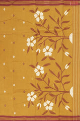 Mustard Bengal Cotton Saree