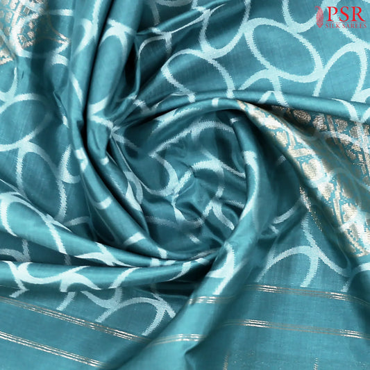 Teal Blue Kanchipuram Silk Saree