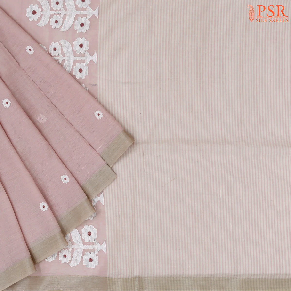 Pale Pink Byloom Cotton Saree