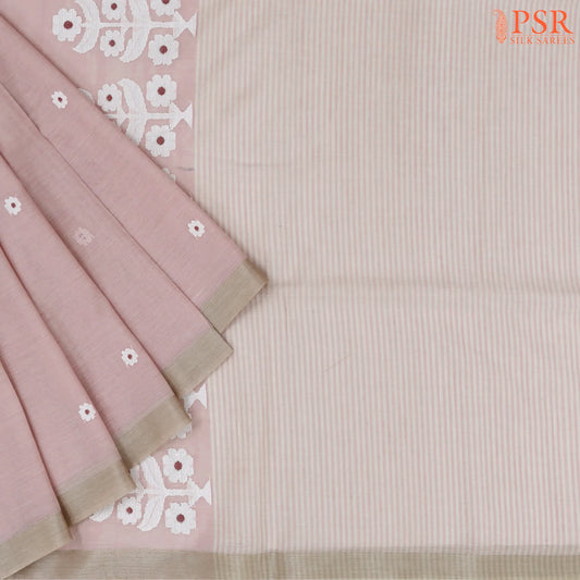 Pale Pink Byloom Cotton Saree